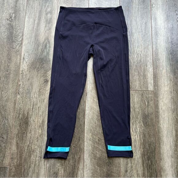 Zyia Navy Strap Deluxe Hi-Rise Leggings Size 8-10 24” Active Athletic Pants - Picture 6 of 12